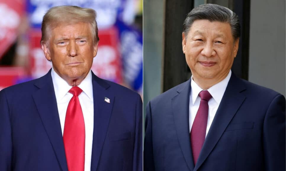 Donald Trump e Xi Jinping montagem