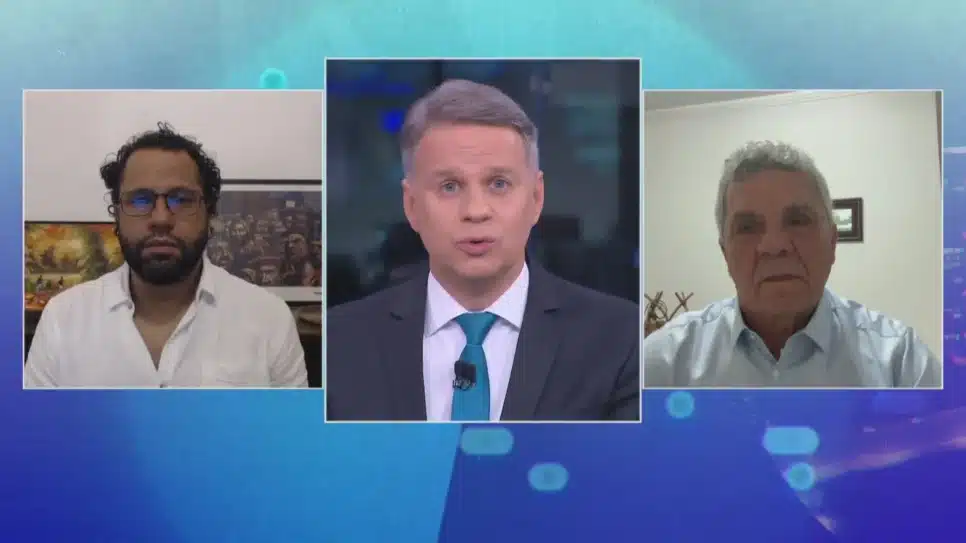 Os deputados federais Henrique Vieira (PSOL-RJ) e Alberto Fraga (PL-DF) participaram de um debate no CNN Arena, com o âncora Leandro Magalhães ao centro