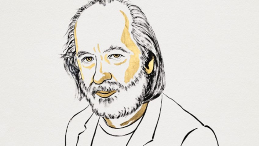 Ilustração mostra o escritor húngaro László Krasznahorkai, laureado com o Nobel de Literatura de 2025