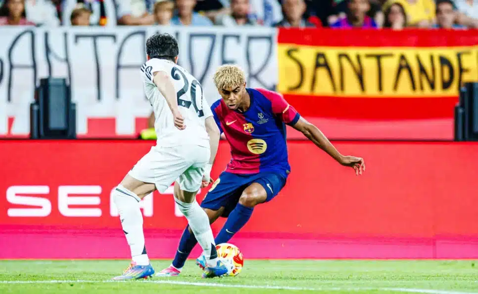 Lamine Yamal em Barcelona x Real Madrid na final da Copa do Rei