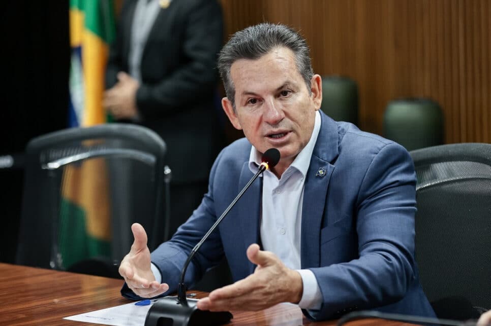 Mauro Mendes em entrevista coletiva sobre o lançamento do Sefaz Digital em Mato Grosso