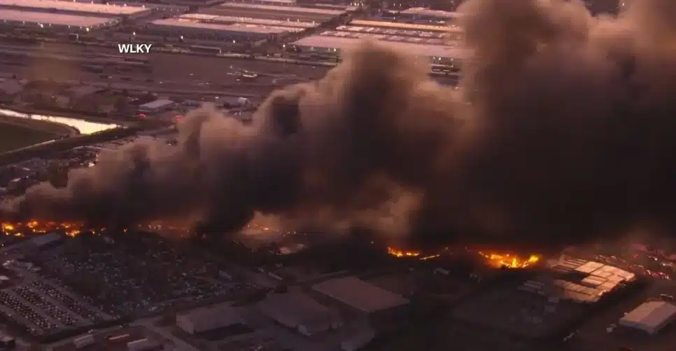 Avião de carga cai perto do aeroporto de Louisville, no Kentucky