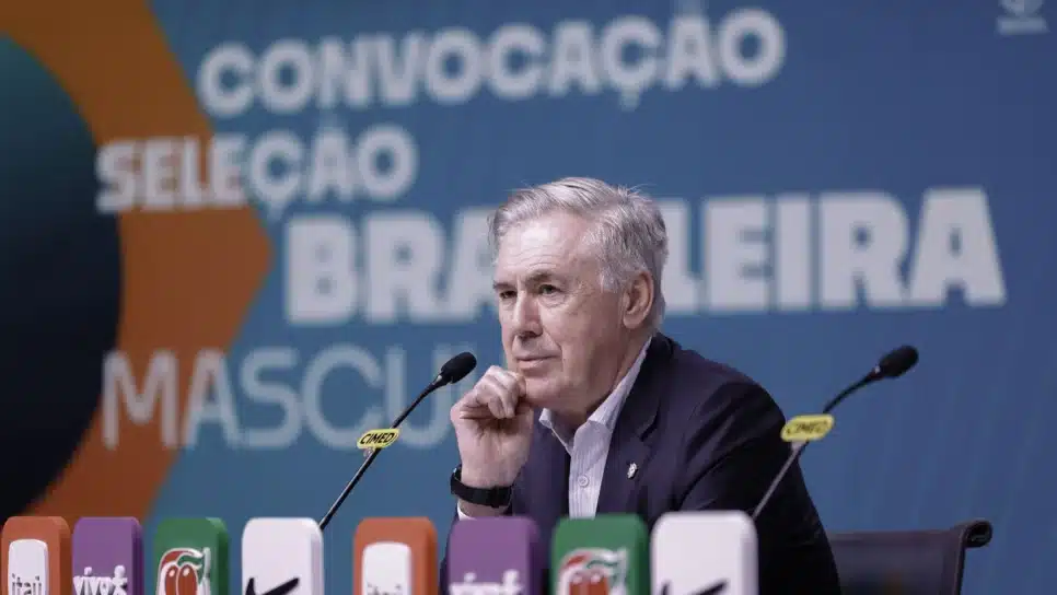 Carlo Ancelotti durante convocação da Seleção Brasileira