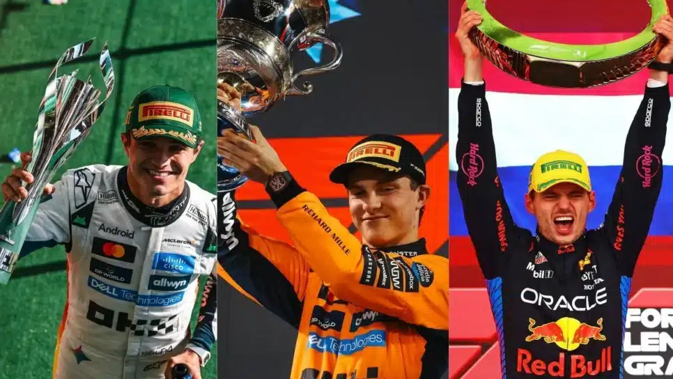 Lando Norris, Oscar Piastri e Max Verstappen