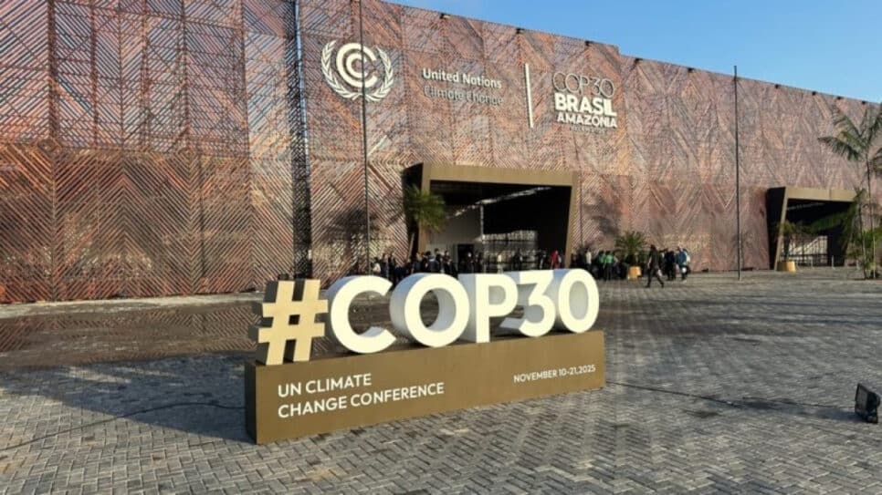 a entrada da COP30, em Belém