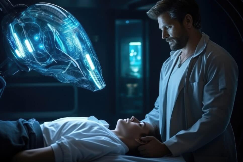 Paciente deutado na maca à espera de cirurgia