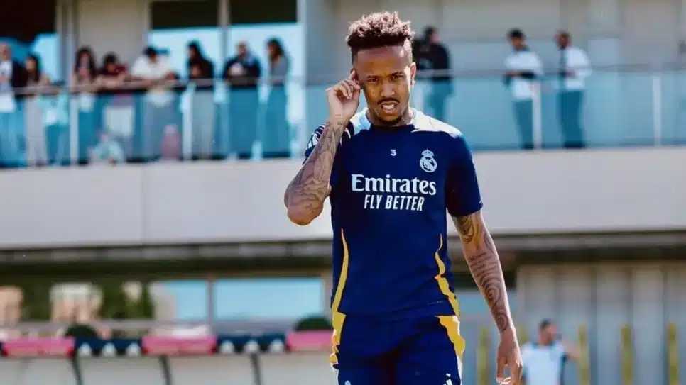 Éder Militão em treinamento do Real Madrid