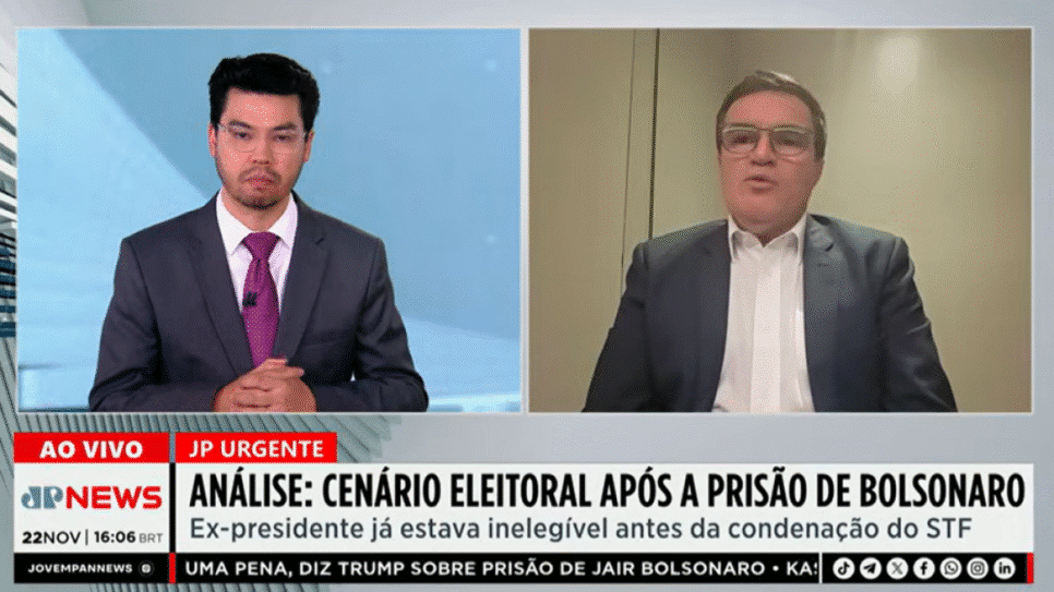 O CEO do Paraná Pesquisas, Murilo Hidalgo, analisa as primeiras reações do eleitorado e o impacto da prisão do ex-presidente Jair Bolsonaro (PL) no cenário eleitoral de 2026