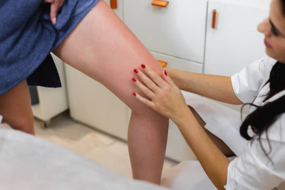 Massageiro fazendo massagem manual ao cliente em um salão de beleza