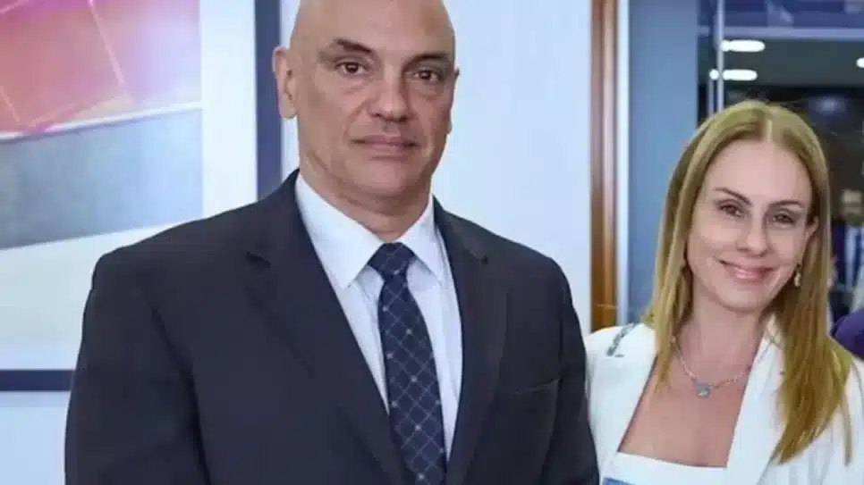 O ministro Alexandre de Moraes e a mulher, Viviane Barci de Moraes