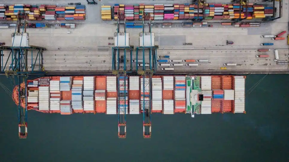 Imagem aérea do Porto de Santos (SP)