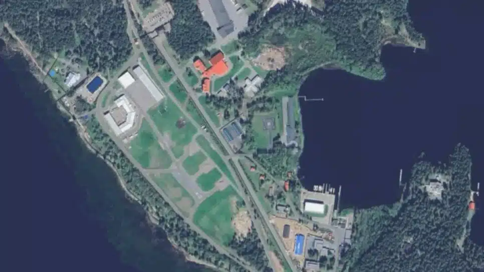 foto de satélite da residência do Putin em Novgorod