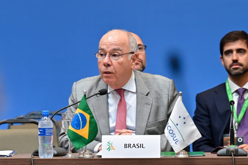 O Ministro Mauro Vieira participa da Reunião do Conselho do Mercado Comum, no contexto da LXVII Cúpula de Chefes de Estado do MERCOSUL e Estados Associados. Foto: Letícia Clemente/MRE.