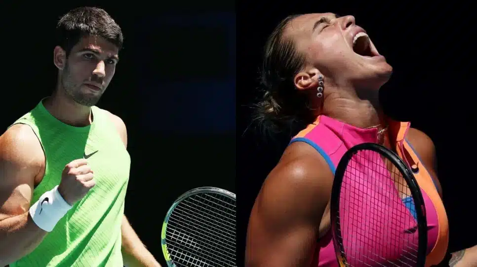 Carlos Alcaraz e Aryna Sabalenka no Australian Open