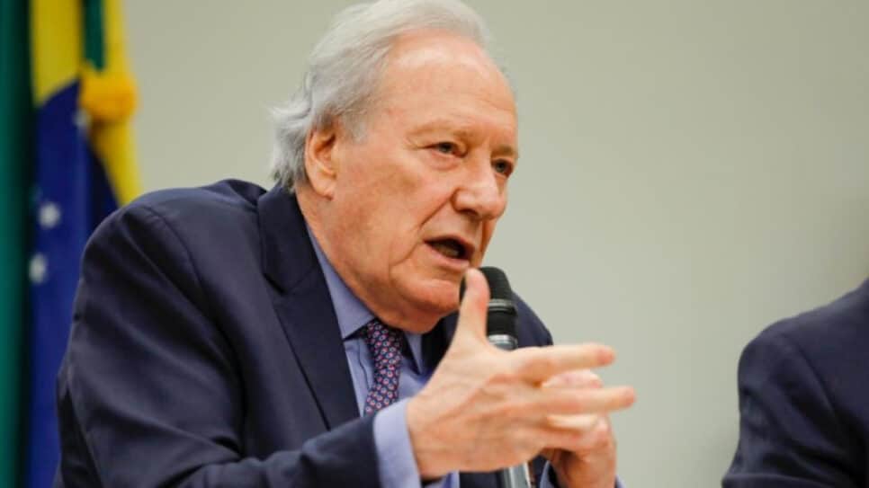 O ministro da Justiça e Segurança Pública, Ricardo Lewandowski, durante audiência na Câmara dos Deputados para discutir a PEC da Segurança Pública