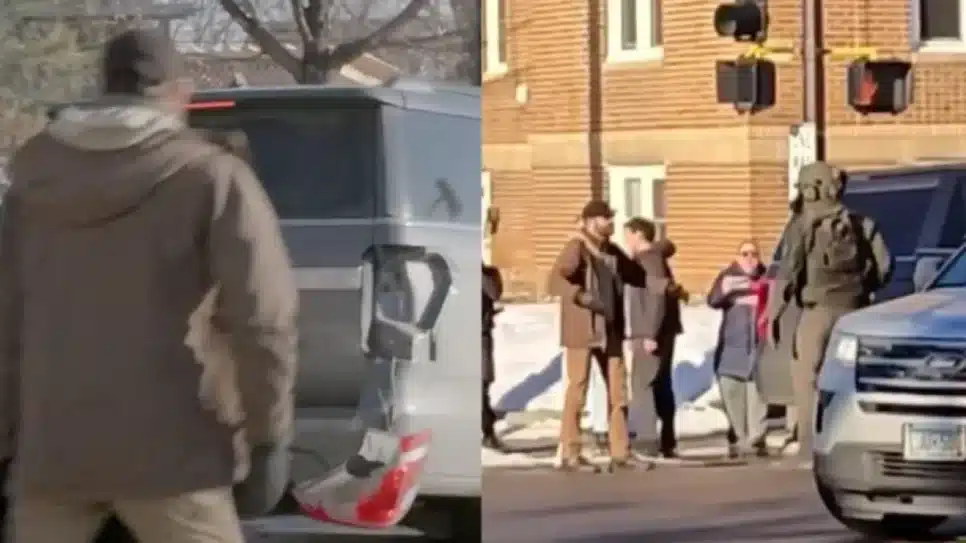 Alex Pretti em confronto com agentes