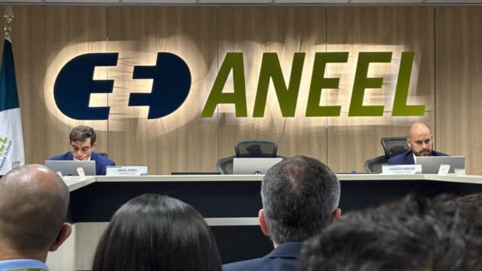 Na imagem, letreiro na sala de reunião da diretoria colegiada da Aneel (Agência Nacional de Energia Elétrica), em Brasília (DF)