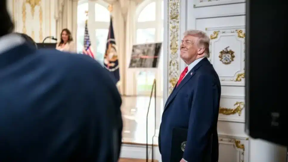 O presidente dos EUA, Donald Trump, durante evento em Palm Beach, Flórida, em 16 de janeiro de 2026