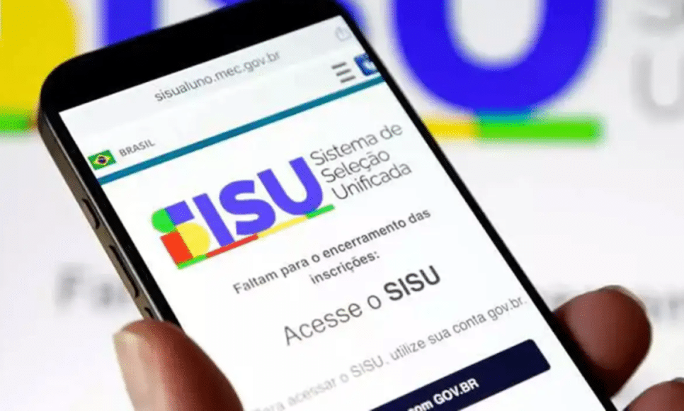 Sisu: Tela de celular com o site do sisu