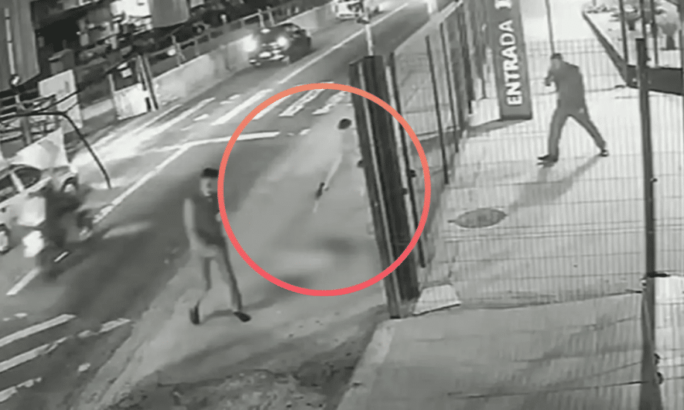 30/01/2026 - cachorro comunitário morre após ser baleado com cerca de 10 tiros em avenida da Zona Leste de SP. Foto: Câmera de segurança