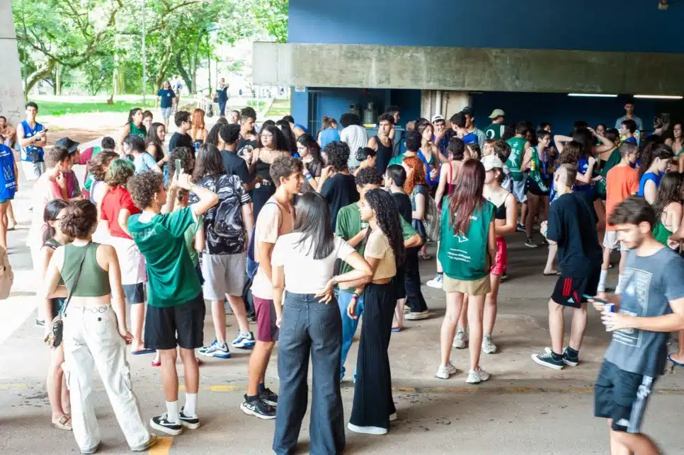 Evento de recepção aos calouros da FAU-USP durante a calourada em 26 de fevereiro de 2024