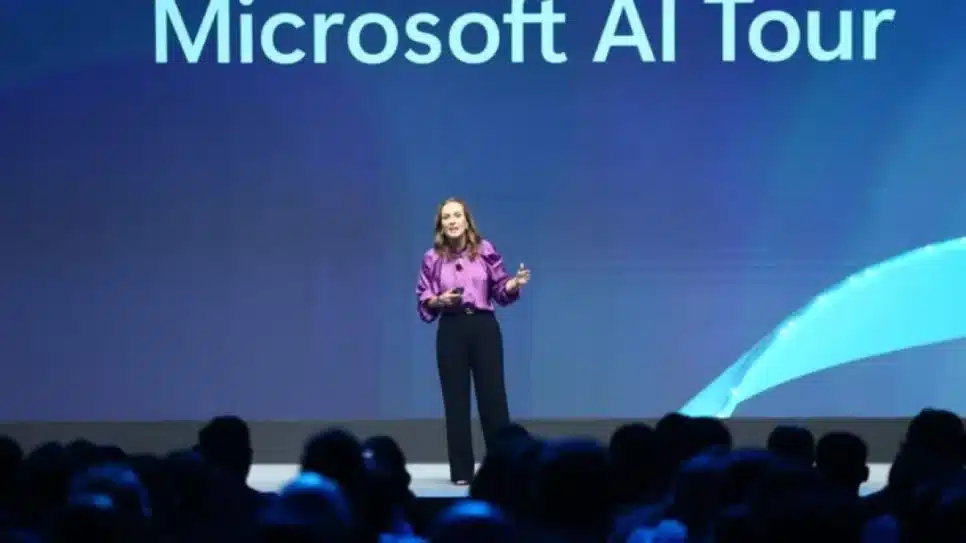 Priscyla Laham, presidente da Microsoft Brasil, abriu o evento "Microsoft AI Tour" em São Paulo, na 4ª feira (11.fev.2026)
