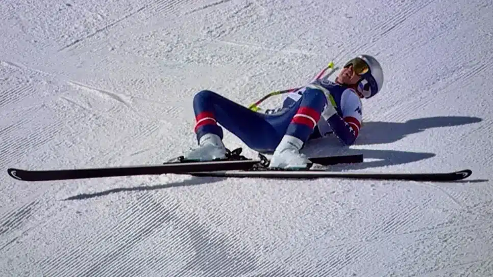 Lindsey Vonn sofreu queda no downhill feminino