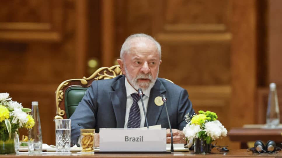 O presidente da República, Luiz Inácio Lula da Silva, durante a Sessão plenária com almoço de trabalho, no Centro de Convenções Bharat Mandapa, em Nova Délhi, na Índia | Ricardo Stuckert / PR