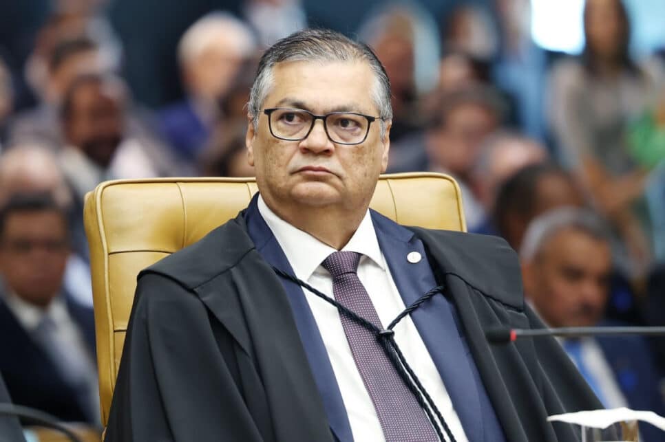 O ministro Flávio Dino durante sessão solene de abertura do Ano Judiciário