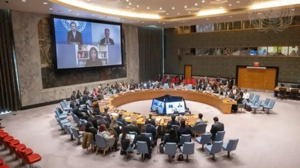 Conselho de Segurança da ONU em reunião na 4ª feira (11.mar.2026), em Nova York (EUA), para tratar do conflito no Oriente Médio