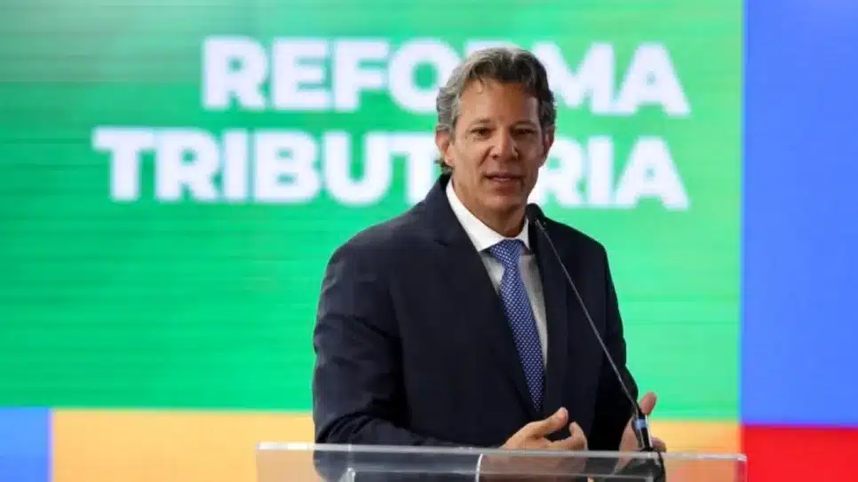 O ministro Fernando Haddad (Fazenda) durante o lançamento da plataforma digital da Reforma Tributária