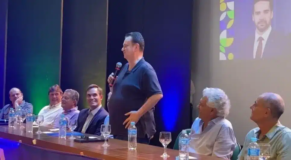 Gilberto Kassab, presidente nacional do PSD, durante evento no interior paulista