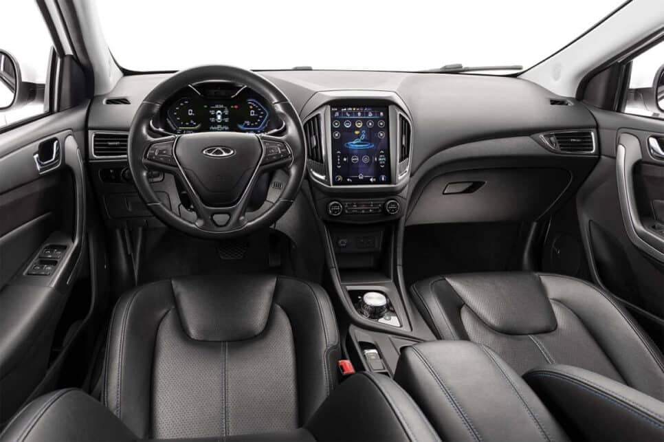 Visão interna de um automóvel