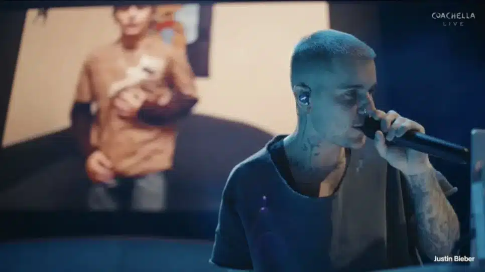 Justin Bieber no palco do Coachella